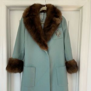 vintage Nan Duskin Mink Fur Trim Coat